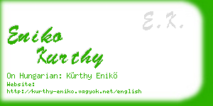 eniko kurthy business card