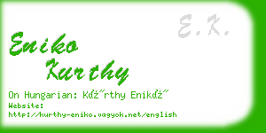 eniko kurthy business card